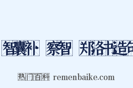 智囊补·察智·郑洛书造句是什么意思的图片